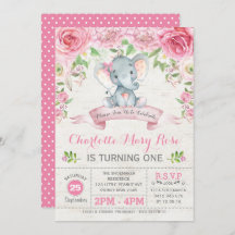 Invitación a la fiesta de cumpleaños del elefante