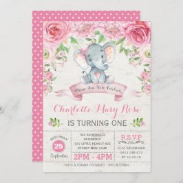 Invitación a la fiesta de cumpleaños del elefante 