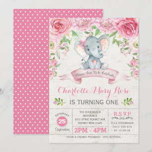 Invitación a la fiesta de cumpleaños del elefante 