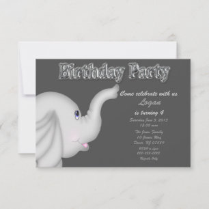 Invitación a la fiesta de cumpleaños del elefante