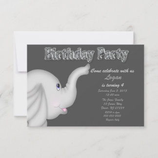 Invitación a la fiesta de cumpleaños del elefante