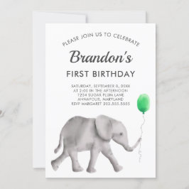 Invitación a la fiesta de cumpleaños del elefante