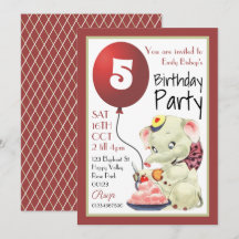 Invitación a la fiesta de cumpleaños del Elefante