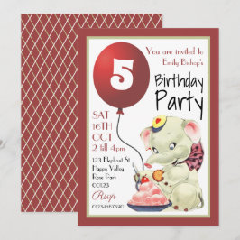 Invitación a la fiesta de cumpleaños del Elefante 