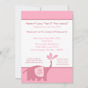 Invitación a la fiesta de cumpleaños del elefante 