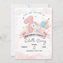 Invitación a la fiesta de cumpleaños del elefante 