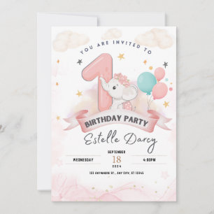 Invitación a la fiesta de cumpleaños del elefante 