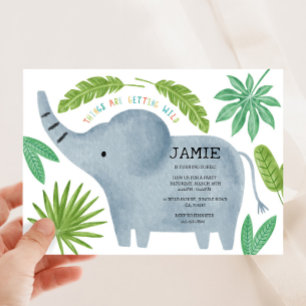 Invitación a la fiesta de cumpleaños del elefante