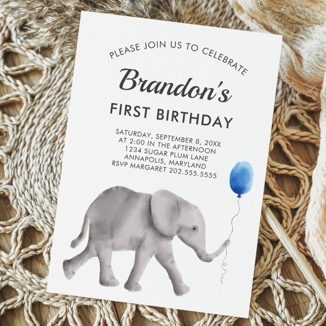 Invitación a la fiesta de cumpleaños del elefante  (Subido por el creador)