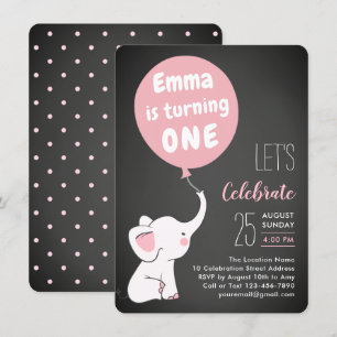 Invitación a la fiesta de cumpleaños del elefante 
