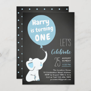 Invitación a la fiesta de cumpleaños del elefante 