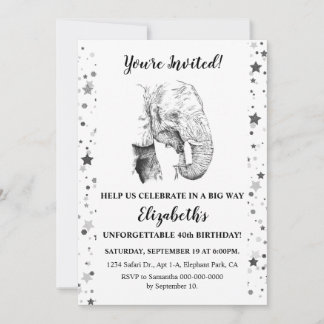 Invitación a la fiesta de cumpleaños del elefante