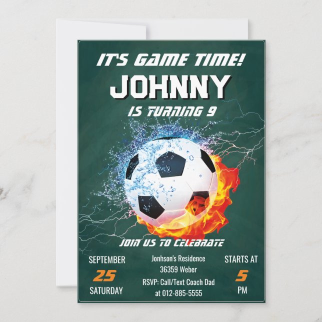 Invitación a la fiesta de cumpleaños del equipo de (Anverso)