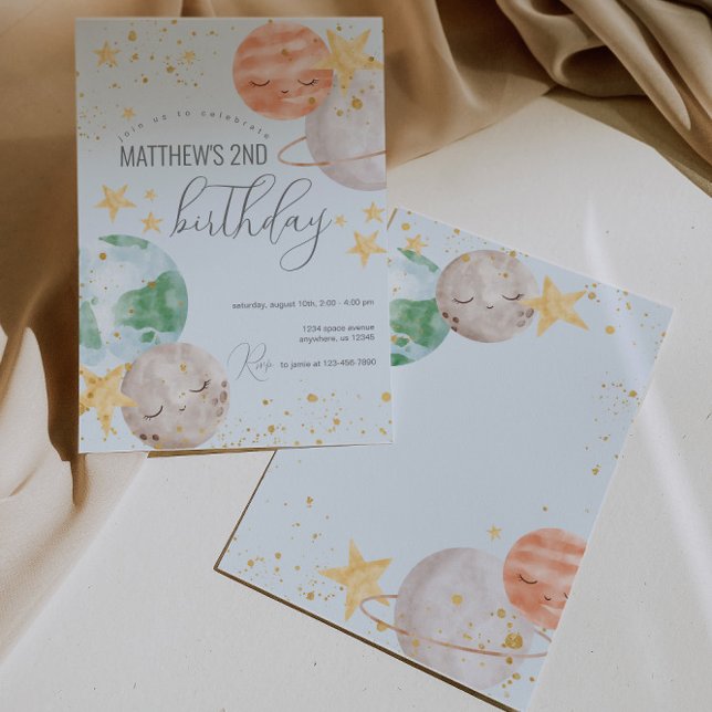 Invitación a la fiesta de cumpleaños del espacio e (Subido por el creador)
