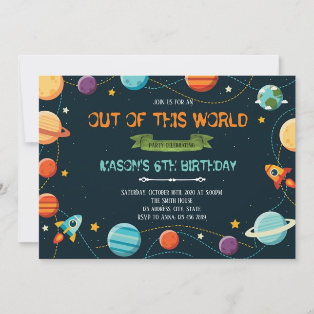 Invitación a la fiesta de cumpleaños del espacio u (Anverso)