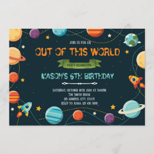Invitación a la fiesta de cumpleaños del espacio u