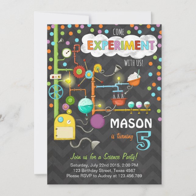 Invitación a la fiesta de cumpleaños del Experimen (Anverso)