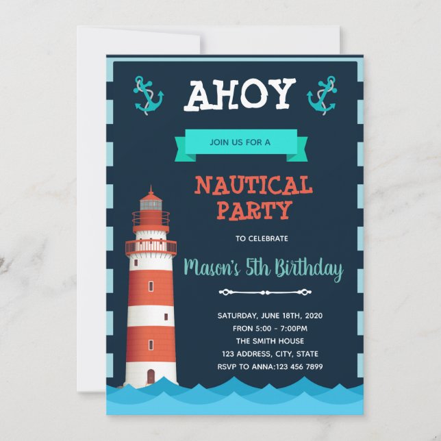 Invitación a la fiesta de cumpleaños del faro (Anverso)