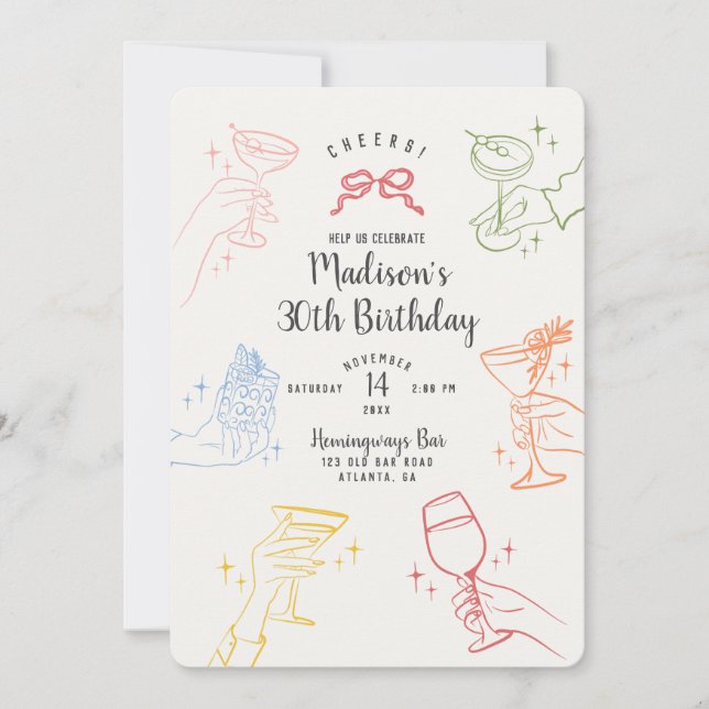 Invitación a la fiesta de cumpleaños del Fiesta de (Anverso)