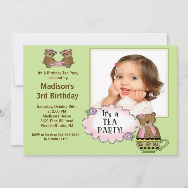 Invitación a la fiesta de cumpleaños del Fiesta de (Anverso)