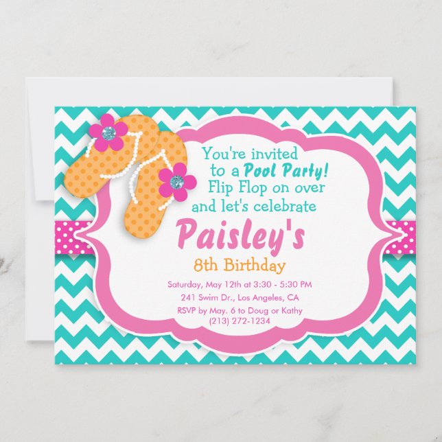 Invitación a la fiesta de cumpleaños del Fiesta de (Anverso)