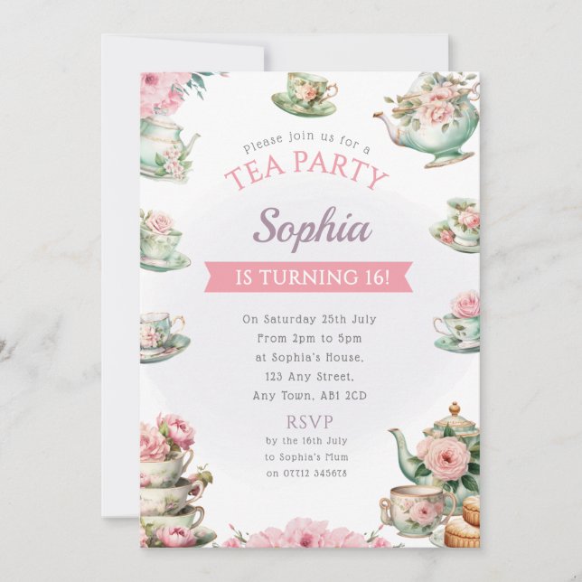 Invitación a la fiesta de cumpleaños del Fiesta de (Anverso)