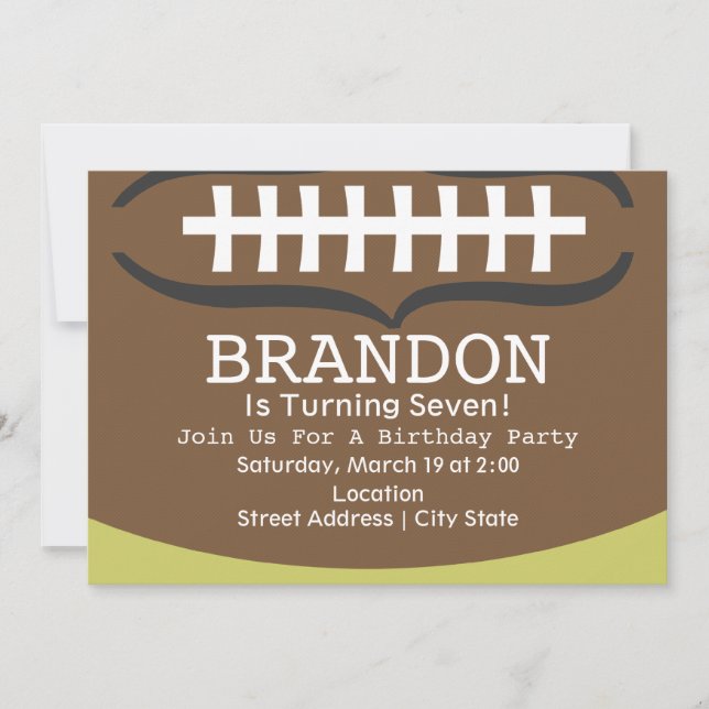Invitación a la fiesta de cumpleaños del fútbol (Anverso)