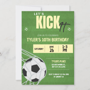 Invitación a la fiesta de cumpleaños del fútbol