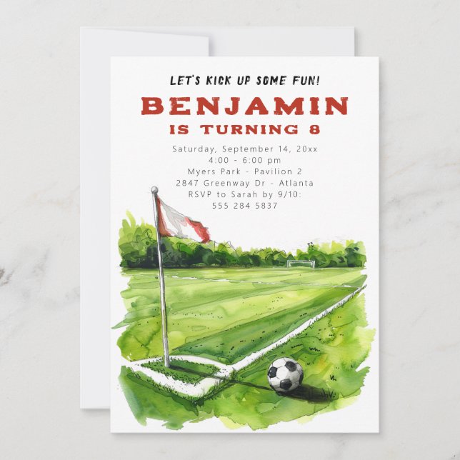 Invitación a la fiesta de cumpleaños del fútbol -  (Anverso)