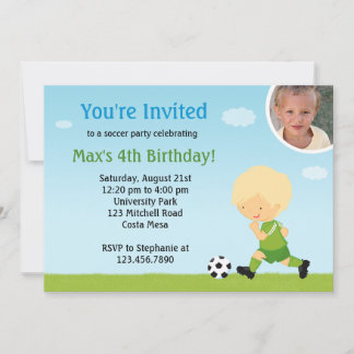 Invitación a la fiesta de cumpleaños del fútbol