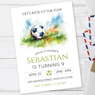 Invitación a la fiesta de cumpleaños del fútbol