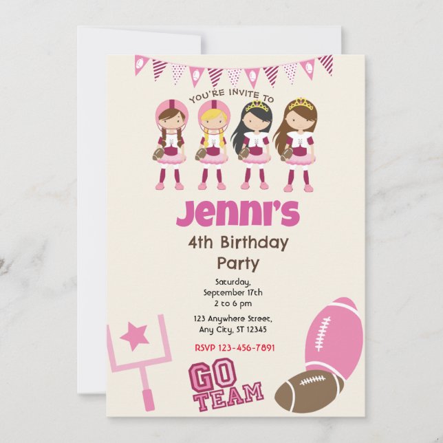 Invitación a la fiesta de cumpleaños del fútbol (Anverso)
