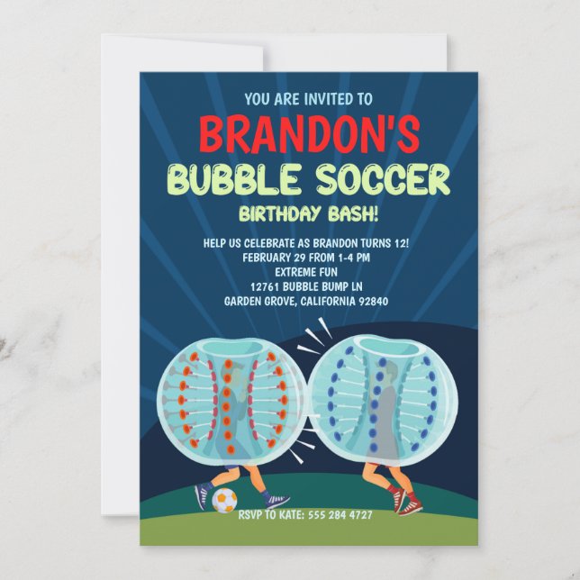 Invitación a la fiesta de cumpleaños del fútbol de (Anverso)