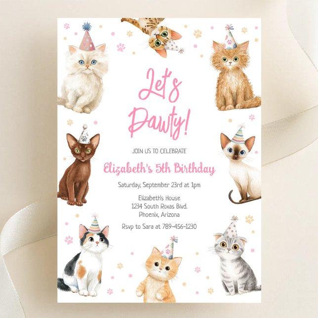 Invitación a la fiesta de cumpleaños del gatito Le (Subido por el creador)