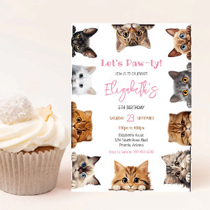 Invitación a la fiesta de cumpleaños del gatito Le