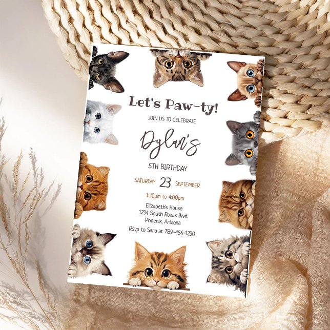 Invitación a la fiesta de cumpleaños del gatito Le (Subido por el creador)