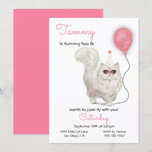 Invitación a la fiesta de cumpleaños del gato