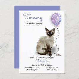Invitación a la fiesta de cumpleaños del gato