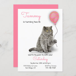 Invitación a la fiesta de cumpleaños del gato