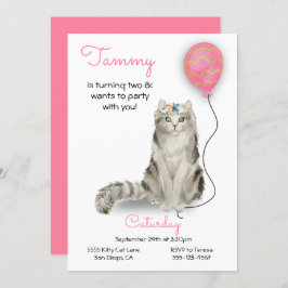 Invitación a la fiesta de cumpleaños del gato