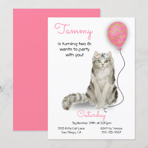 Invitación a la fiesta de cumpleaños del gato