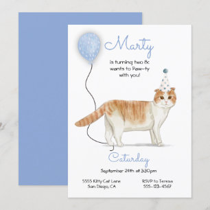 Invitación a la fiesta de cumpleaños del gato