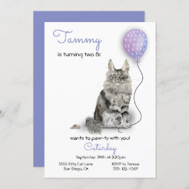 Invitación a la fiesta de cumpleaños del gato
