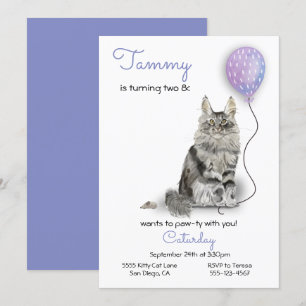 Invitación a la fiesta de cumpleaños del gato