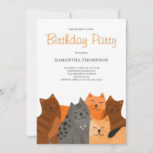 Invitación a la fiesta de cumpleaños del gato
