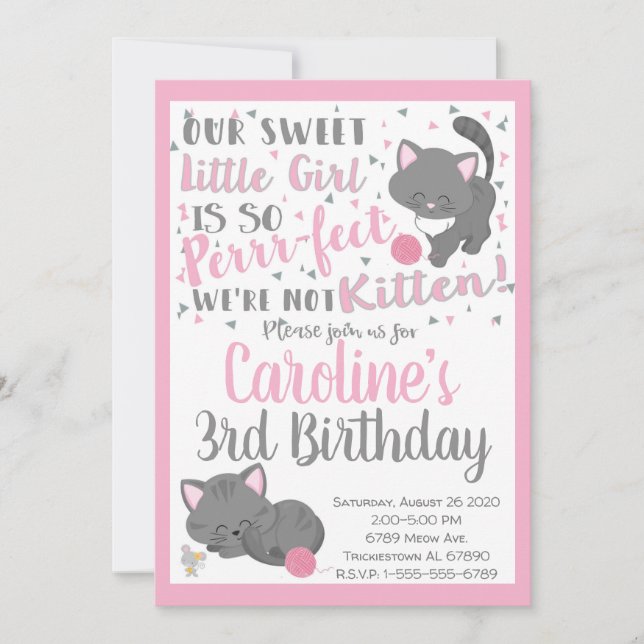 Invitación a la fiesta de cumpleaños del gato gati (Anverso)