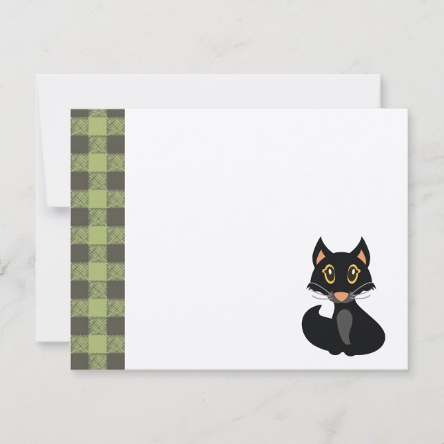 Invitación a la fiesta de cumpleaños del gato negr (Anverso)
