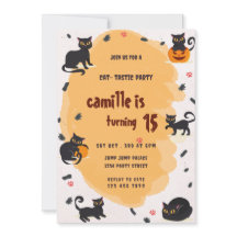 Invitación a la fiesta de cumpleaños del gato oscu