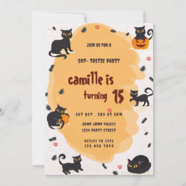 Invitación a la fiesta de cumpleaños del gato oscu
