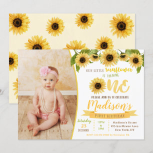 Invitación a la fiesta de cumpleaños del girasol